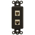 Inserto basculante marrón: 1 conector telefónico y 1 conector de datos