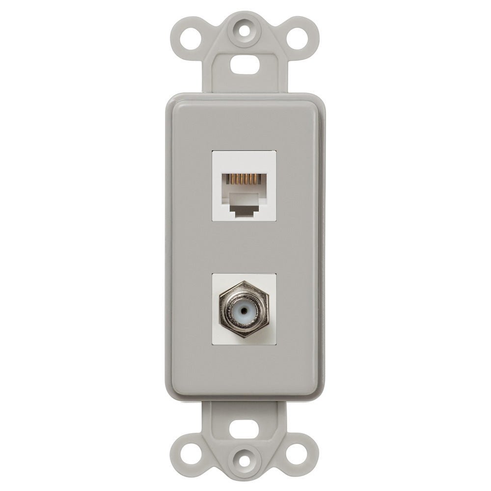 Inserto basculante gris: 1 conector de cable/1 conector de teléfono