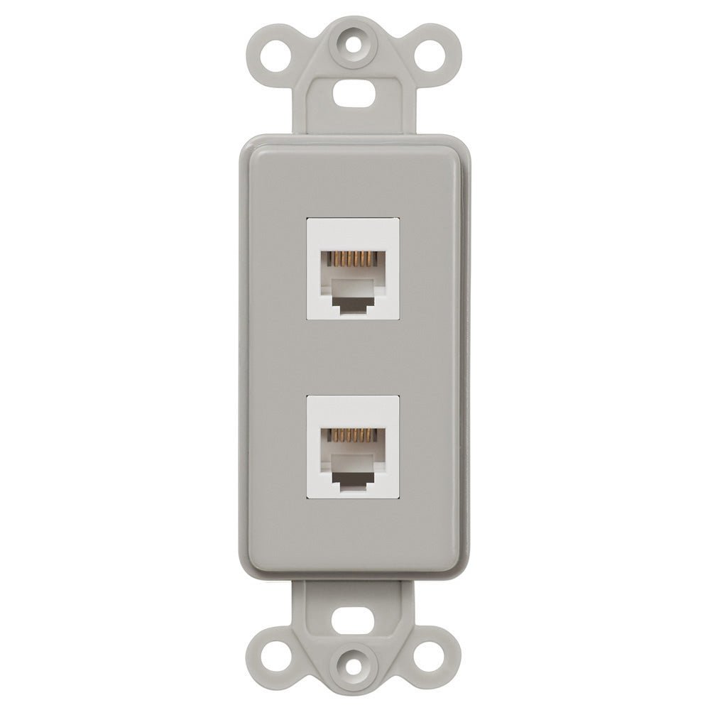 Inserto basculante gris - 2 conectores telefónicos