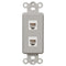 Inserto basculante gris - 2 conectores telefónicos
