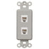 Inserto basculante gris - 2 conectores telefónicos