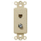 Inserto basculante marfil - 1 conector de cable / 1 conector de teléfono