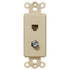 Inserto basculante marfil - 1 conector de cable / 1 conector de teléfono