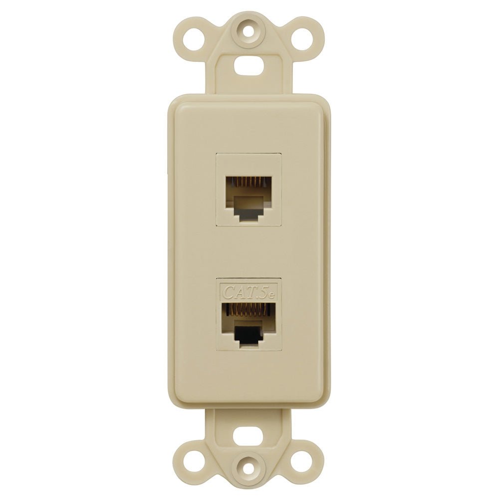 Inserto basculante color marfil: 1 conector telefónico y 1 conector de datos