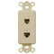 Inserto basculante color marfil: 1 conector telefónico y 1 conector de datos