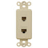 Inserto basculante color marfil: 1 conector telefónico y 1 conector de datos