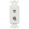 Inserto basculante blanco - 1 conector de cable / 1 conector de teléfono