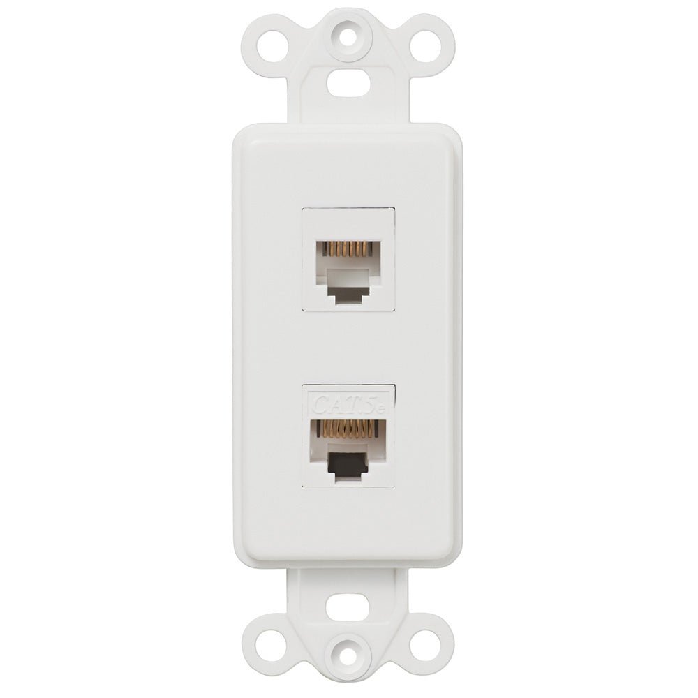 Inserto basculante blanco: 1 conector telefónico y 1 conector de datos