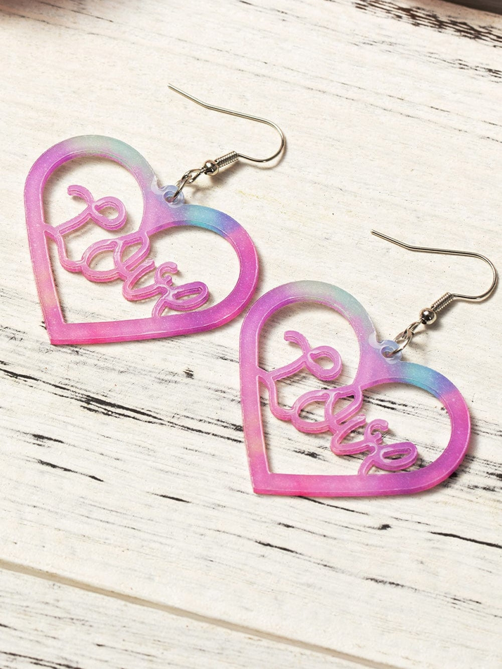 Romantic Pink Hollow Heart Earrings for Valentine's Day
