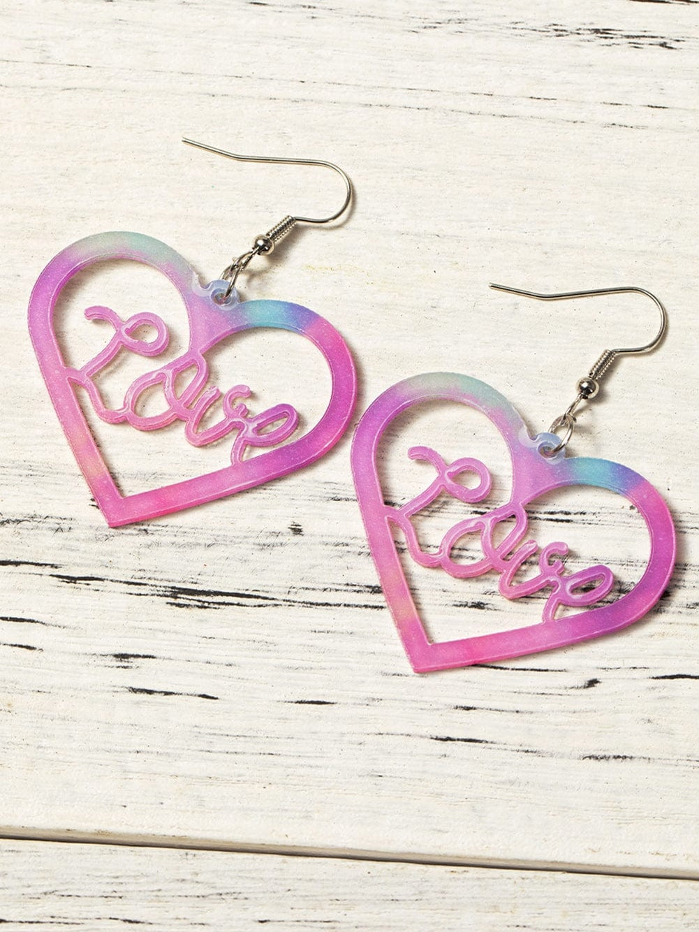 Romantic Pink Hollow Heart Earrings for Valentine's Day