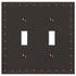 Placa de pared con 2 palancas de bronce envejecido fundido de Rosa