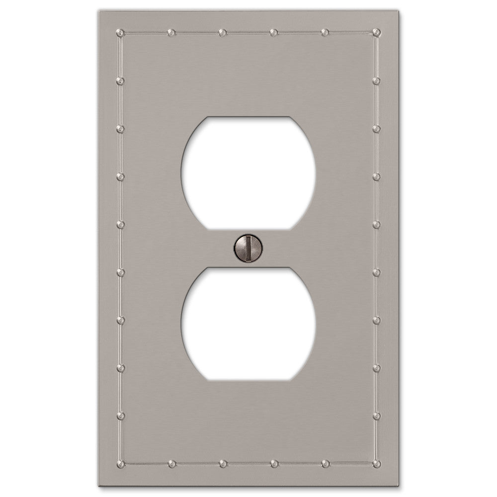 Placa de pared dúplex de níquel satinado Rosa