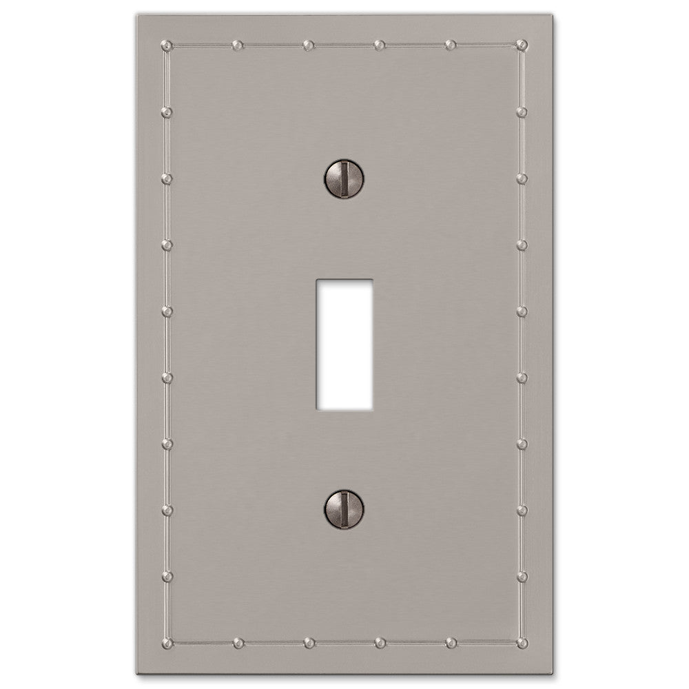 Placa de pared con 1 palanca de níquel satinado fundido color rosa
