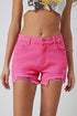 Rose Distressed Slim Fit High Waisted Denim Shorts for a Stylish Edge