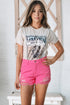 Rose Distressed Slim Fit High Waisted Denim Shorts for a Stylish Edge