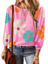 Floral Print Balloon Sleeve Top for Women
