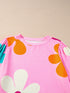 Floral Print Balloon Sleeve Top for Women