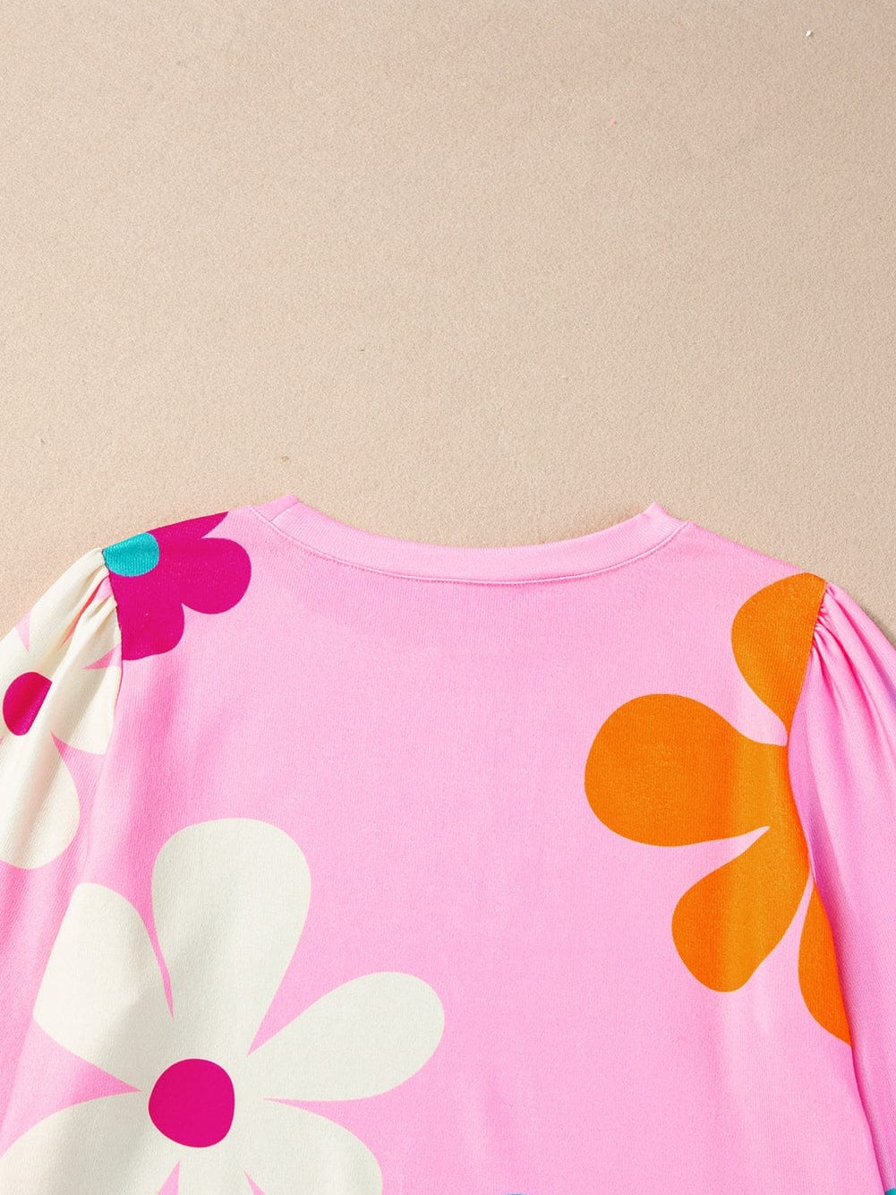 Floral Print Balloon Sleeve Top for Women
