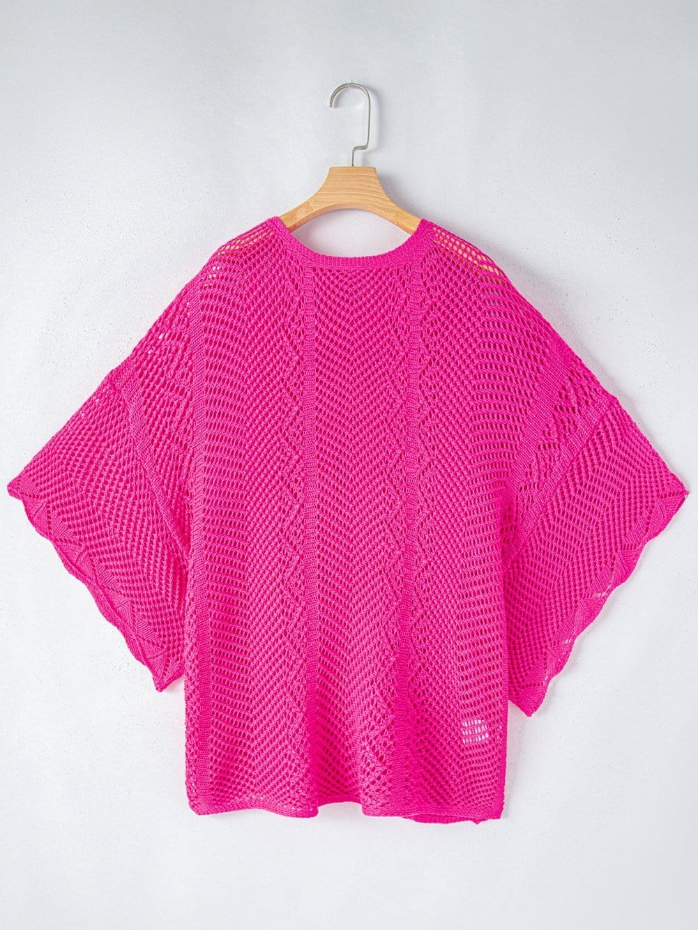 Pink Crochet Knit Blouse