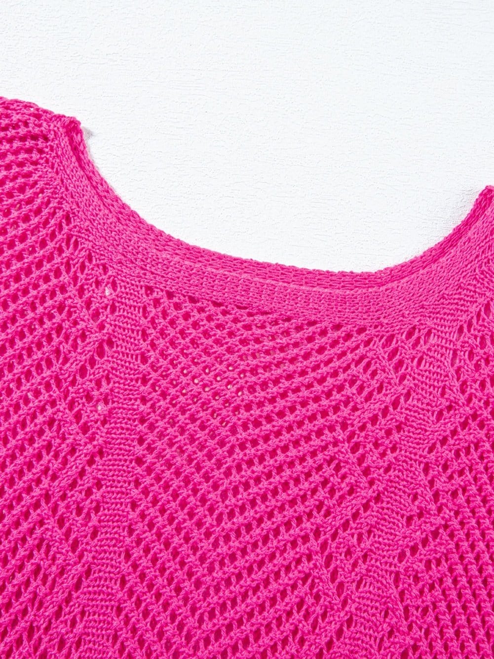 Pink Crochet Knit Blouse