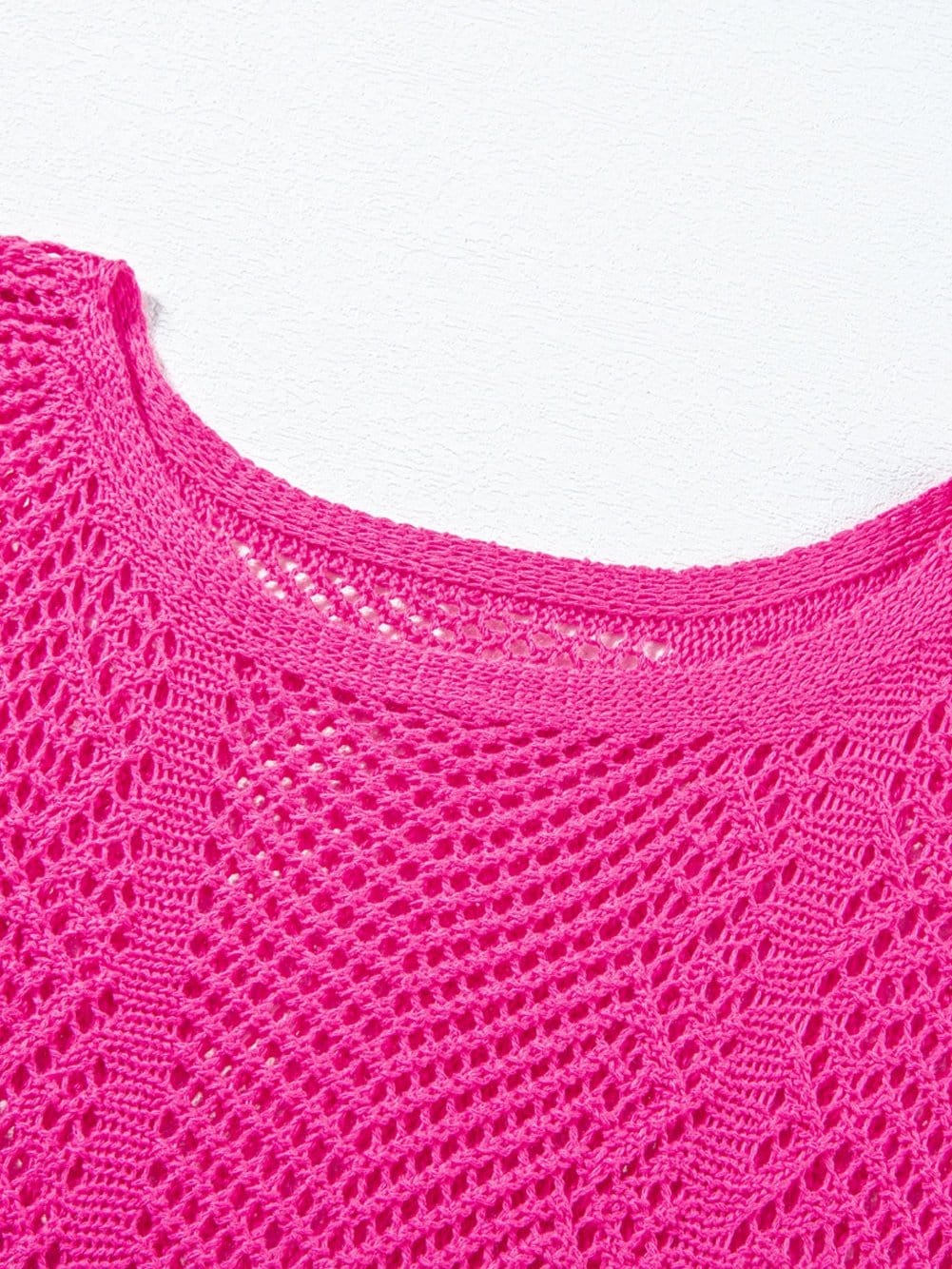 Pink Crochet Knit Blouse