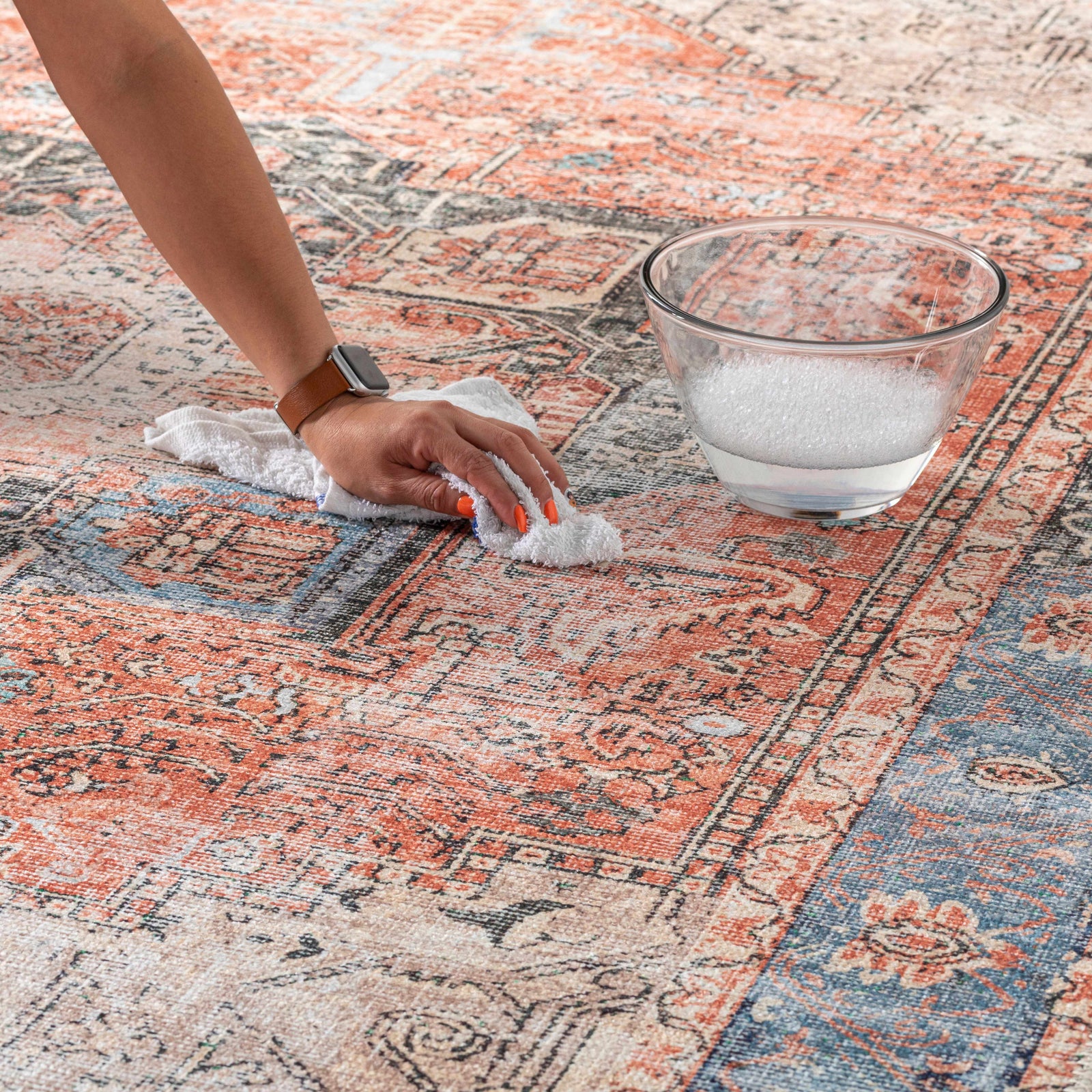 Alfombra lavable desgastada Rosman