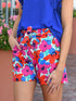 Rosy Floral Print High Waist Shorts