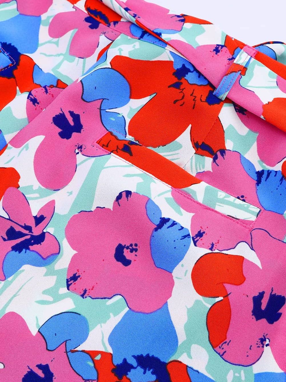 Rosy Floral Print High Waist Shorts