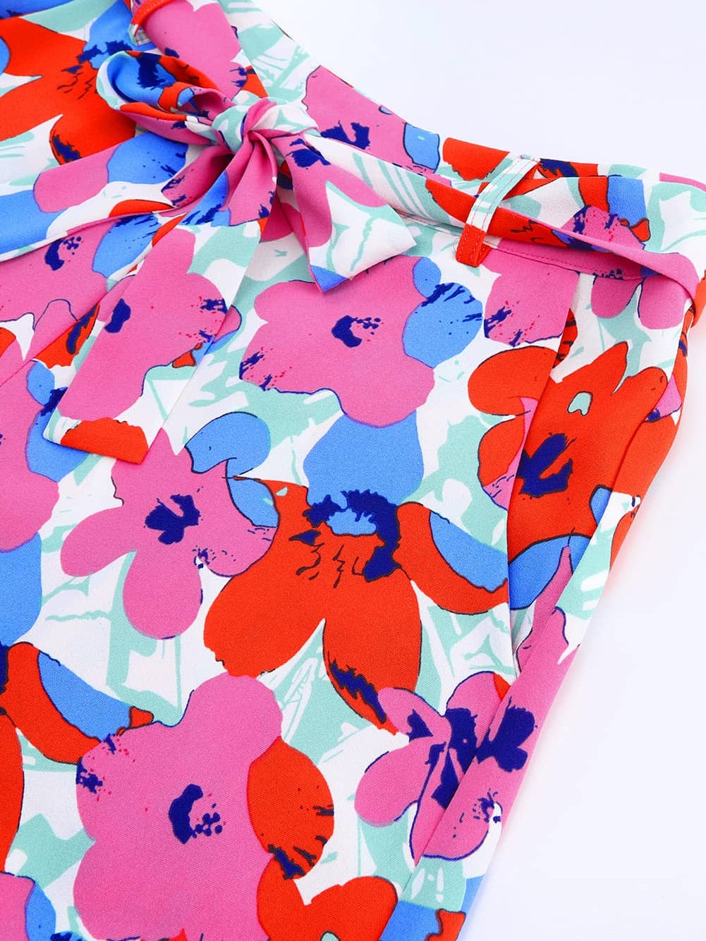 Rosy Floral Print High Waist Shorts
