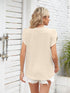 Ribbed Knit Mock Neck Top with Short Sleeves
