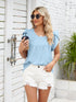 Ribbed Knit Mock Neck Top with Short Sleeves