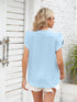 Ribbed Knit Mock Neck Top with Short Sleeves