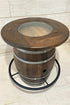 Tablero de mesa con centro de vidrio para barril de whisky o vino, estilo rústico recuperado, elegante, madera maciza cepillada a mano - Envío gratuito