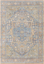 Alfombra con medallón azul y naranja de Ripponlea