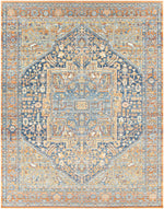 Alfombra con medallón azul y naranja de Ripponlea