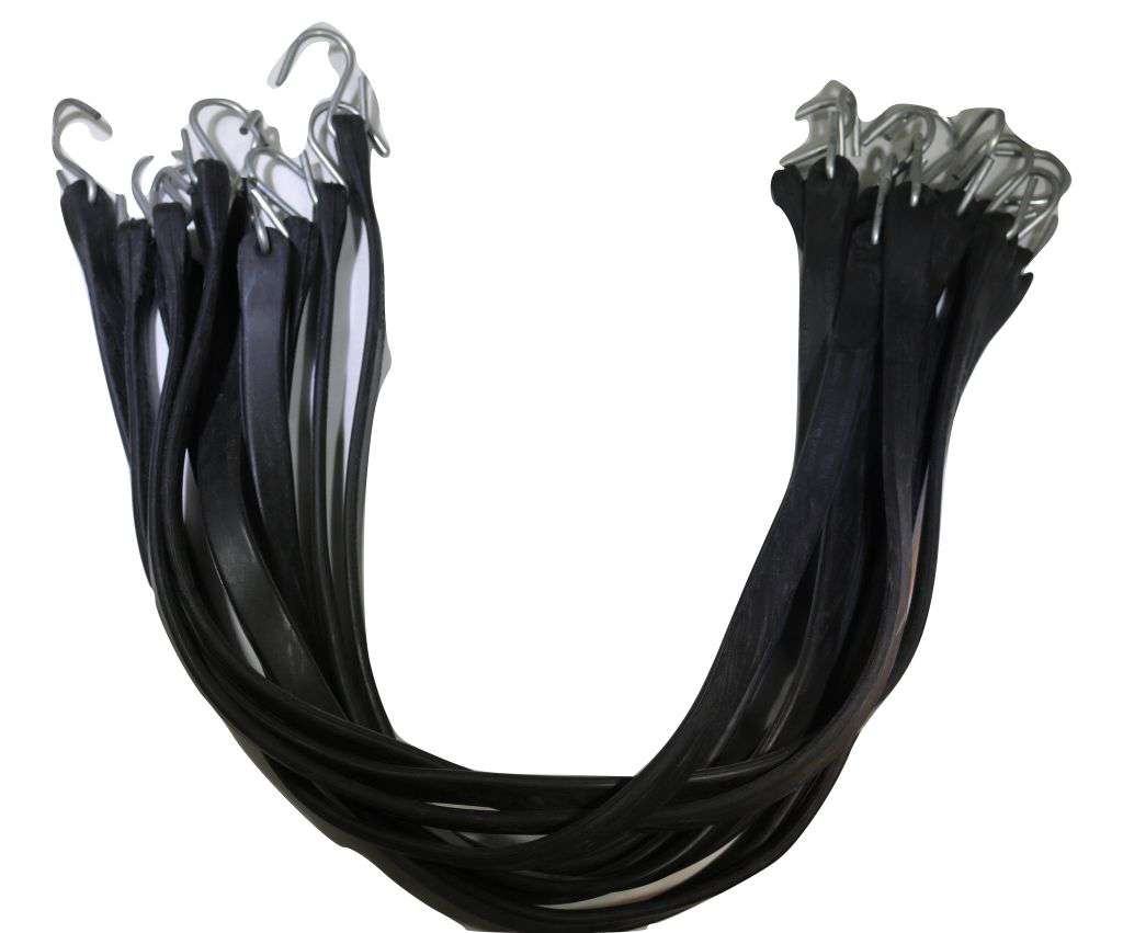 Correas de lona de goma de 21 pulgadas con ganchos en forma de S engarzados | Paquete de 100