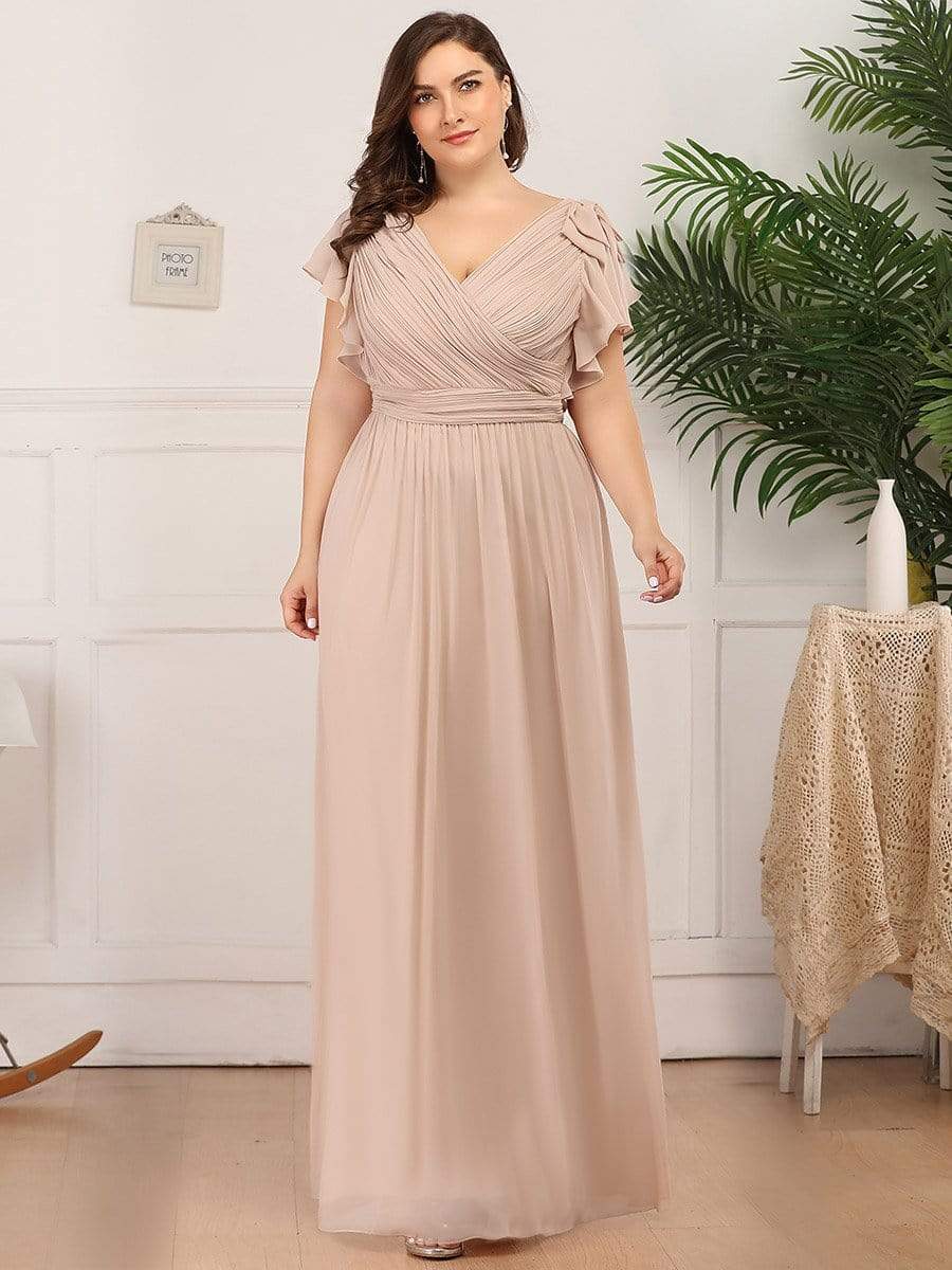 Plus Size Formal Dress with Ruffles
