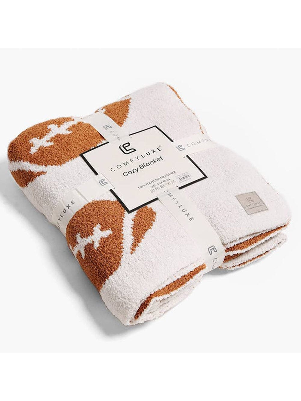 Rugby-Inspired Chestnut and Brown Color Block Fleece Blanket - Cozy Home Decor Addition