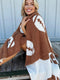 Rugby-Inspired Chestnut and Brown Color Block Fleece Blanket - Cozy Home Decor Addition