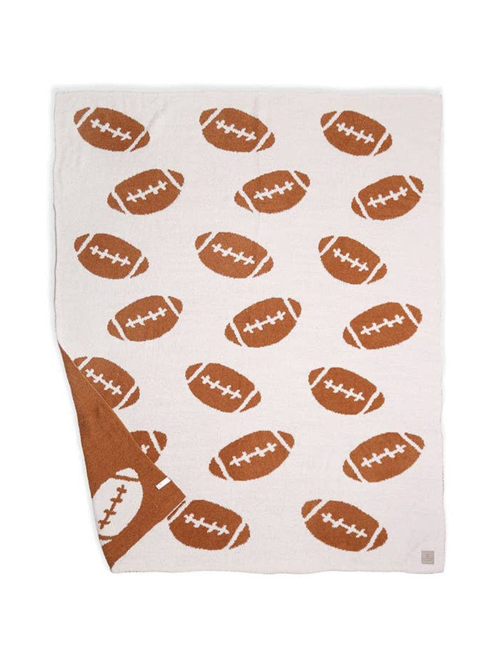 Rugby-Inspired Chestnut and Brown Color Block Fleece Blanket - Cozy Home Decor Addition