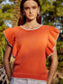 Summer Knit Ruffle Top