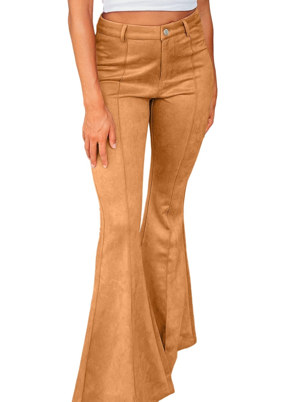 Modern Suede Flare Trousers