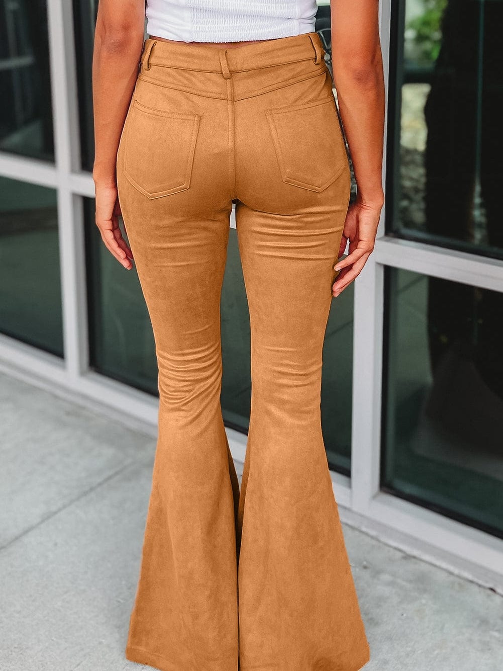 Modern Suede Flare Trousers