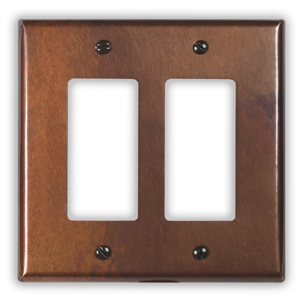 Cobre rústico - Placa de pared con 2 balancines