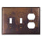 Cobre rústico: 2 placas de pared con palanca y 1 placa de pared dúplex