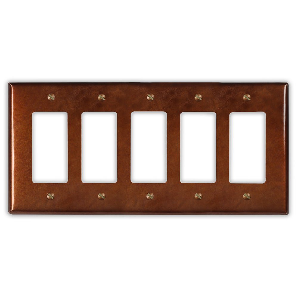 Cobre rústico - Placa de pared de 5 balancines