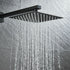 Grifo de ducha de lluvia de pared negro mate de doble función con válvula de compensación de presión