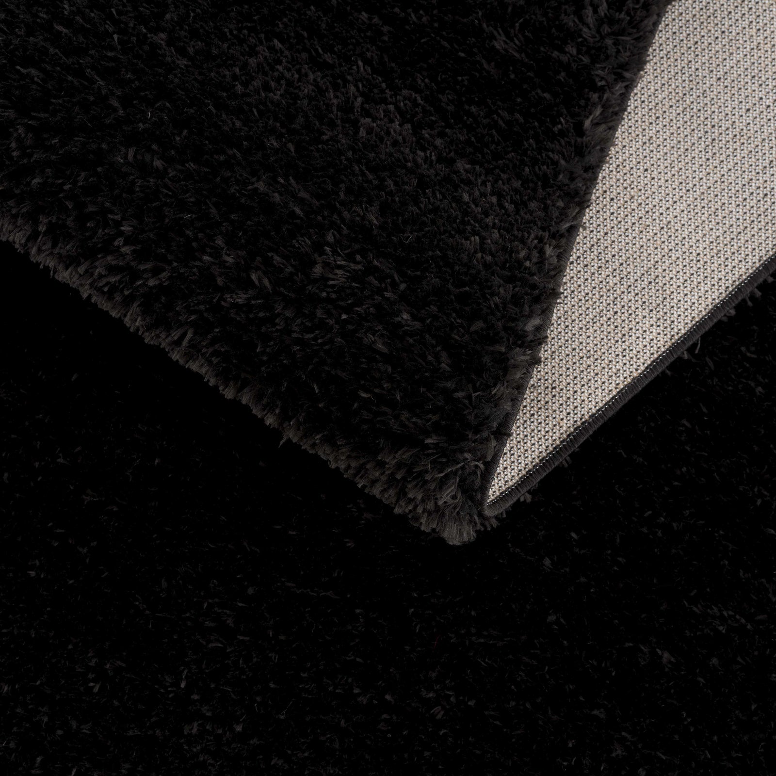 Alfombra de felpa sólida Heavenly Black - Liquidación