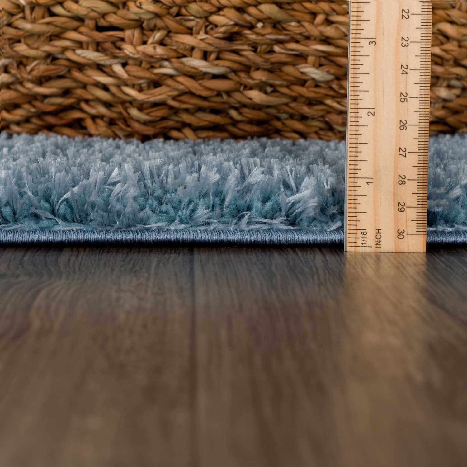 Alfombra de felpa azul sólida Heavenly - Liquidación