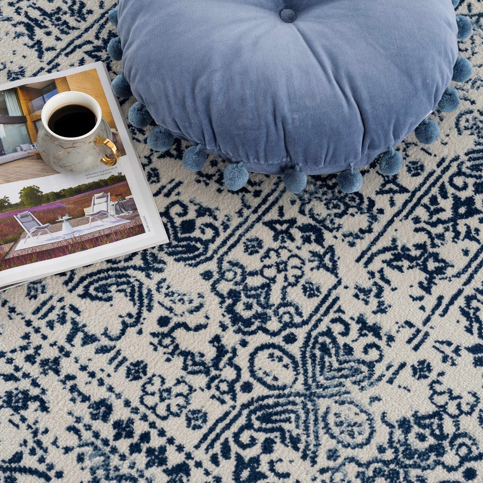 Alfombra azul Michie - Liquidación